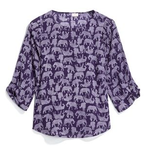 Mix by 41 Hawthorn 3/4 Sleeve Elephant Blouse